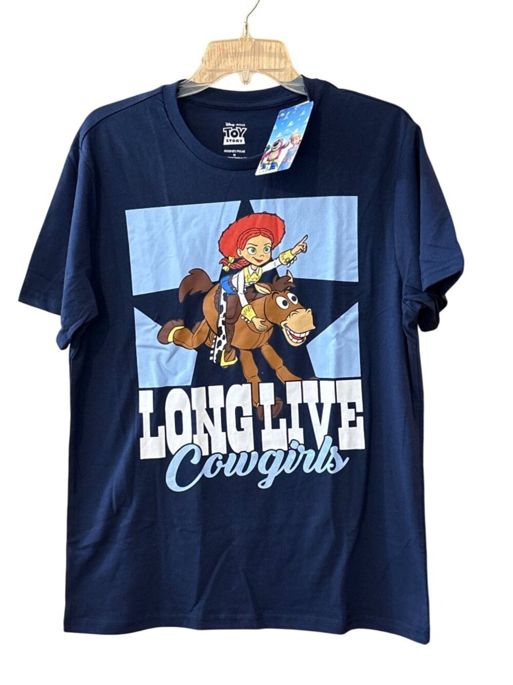 Disney Pixar Toy Story Long Live Cowgirls Navy T-Shirt With Jessie & Bullseye M